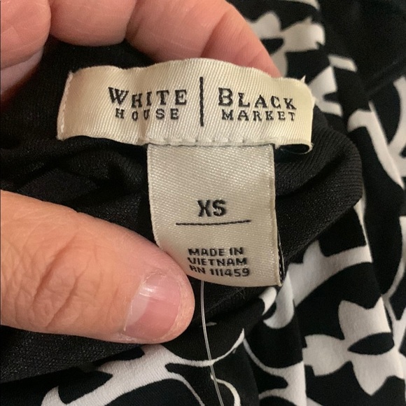 NWT White House Black Market Black and White Halter Maxi Dress - Picture 7 of 11